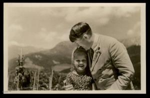 3rd Reich Germany Adolf Hitler and Bernile Nienau Hoffmann Portrait  RPPC 91560