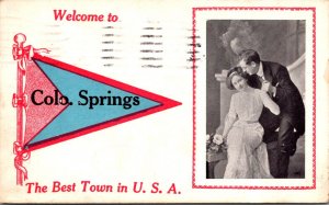 Colorado Colorado Springs Romantic Couple 1915 Pennant Series