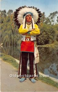  Ghost Town, California, CA, USA Indian Postcard Chief Red Feather, Knott's B...