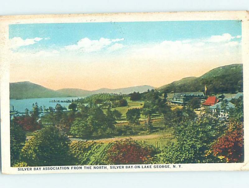 W-Border PANORAMIC VIEW Adirondacks - Silver Bay - Lake George New York NY i1468