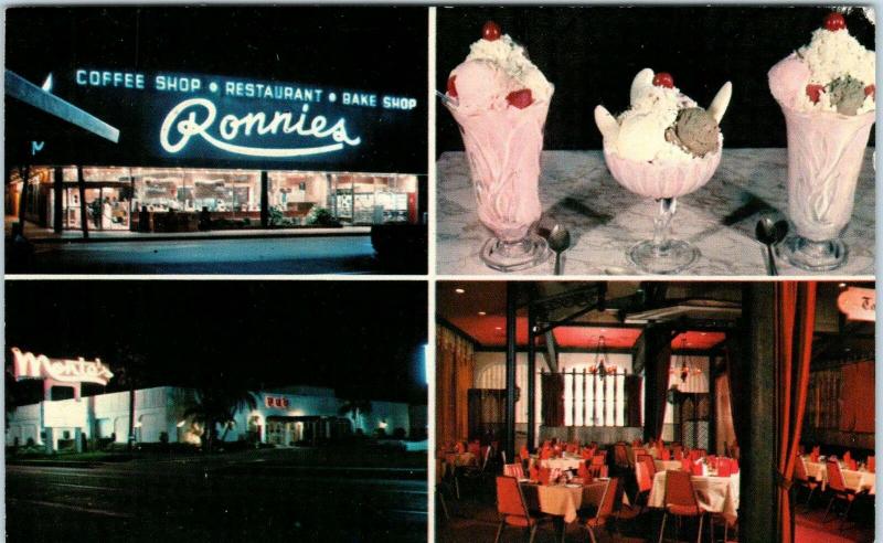 ORLANDO, FL    RONNIE'S COFFEE SHOP  Neon  c1960s   Roadside Multiview Postcard