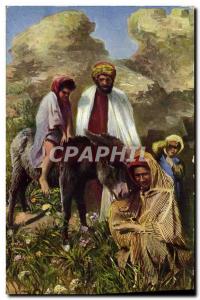 Postcard Ancient Egypt Orientalism Egypt Donkey Mule