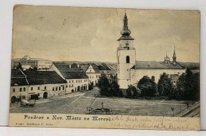 Czech Republic Greetings from New town in Moravia 1905 to Nebraska Postcard H7