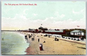 Vtg Old Orchard Beach Maine ME Tide Going Out Beach View 1910s Postcard