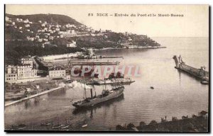 Nice Old Postcard Entree harbor and Mont Boron