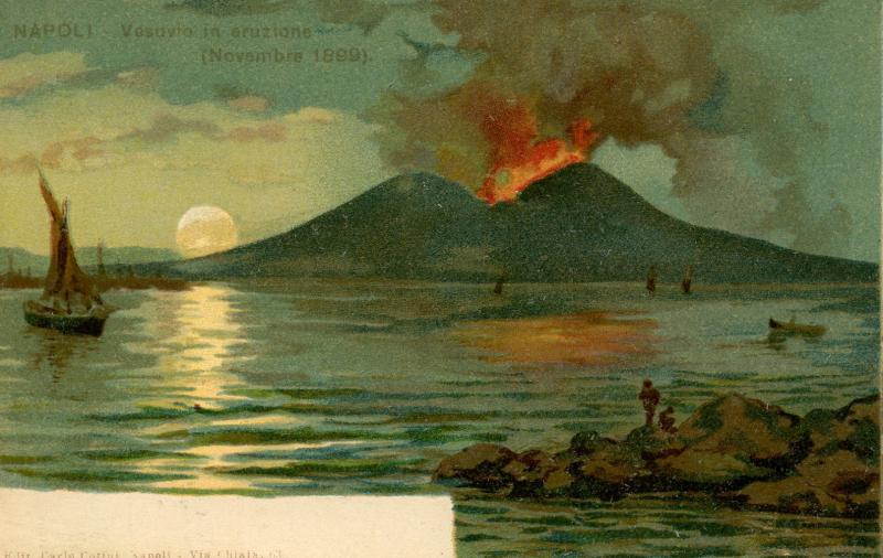 Italy - Napoli. Mt Vesuvio Erupting, November 1899