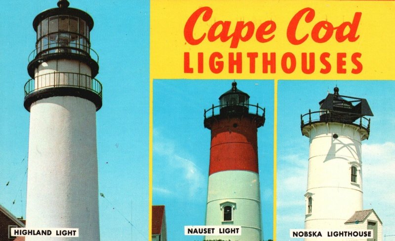 Vintage Postcard Highland Light Truro Nauset Eastham Cape Cod Massachusetts MA