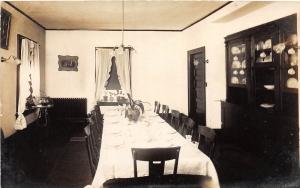 C49/ Beach City Ohio Postcard Real Photo RPPC c1910 Home Interior Dining Room 