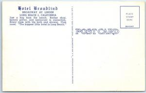 LONG BEACH, California  CA   Roadside  THE BROADLIND  c1950s Linen  Postcard