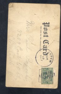 DRESSED MONKEY IN SUIT DEPEW OHIO 1907 VINTAGE POSTCARD