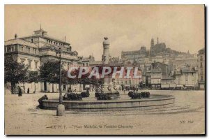 Old Postcard Le Puy Place Michelet Fontaine Chassaing