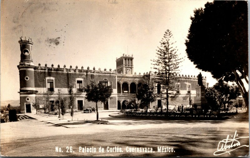 Vtg Palacio de Cortés Palace of Cortes Cuernavaca Mexico RPPC 1930s Postcard