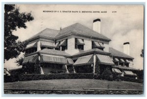 1947 Residence Of Senator Ralph O. Brewster Exterior Dexter Maine ME Postcard