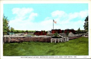 US Army Vintage Patriotic Postcard - Civil War - Fort Smith - Arkansas