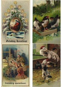 EMBOSSED GREETINGS with BETTER 54 Vintage Postcards (L4539)