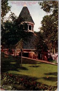 Lewis Auditorium, YMCA Camp Lake Geneva WI c1908 Vintage Postcard P15