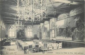 Louvain interieur de l`Hotel de Ville salle gothique Gothic interior