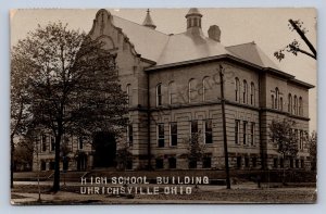 J87/ Uhrichsville Ohio RPPC Postcard c1910 New Philadelphia High School  1351