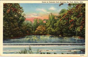 Postcard WATER SCENE Elyria Ohio OH AL1940