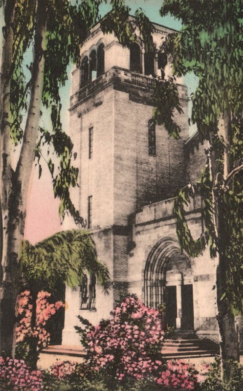 Vintage Postcard The Abbey Church Tower Gothic Architecture St. Leo Florida FL