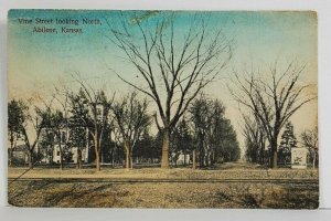 Abilene Kansas Vine Street Looking North 1914 to Chambersburg Pa Postcard O9