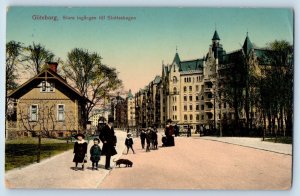 Gothenburg Sweden Postcard The Main Entrance to Castle Forest 1914 Antique