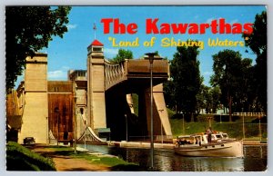 Hydraulic Lift Lock, Peterborough Ontario, Vintage Chrome Postcard #2