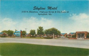 Springfield Missouri Skyline Motel roadside MWM linen Postcard 21-10201