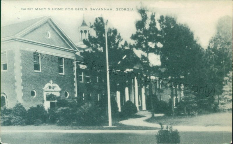 Savannah, Georgia - Saint Mary's Home for Girls - Vintage Chatham Co GA Postcard 