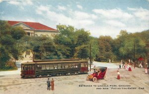 Chicago Illinois Entrance Lincoln Park Pay as you enter car Postcard 24-7947