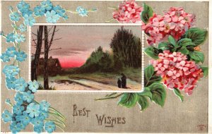 Vintage Postcard 1910's Best Wishes Greetings Friendship Remembrance Card