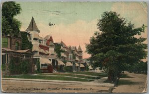 ALLENTOWN PA RESIDENCE SECTION 15th & HAMILTON STREETS ANTIQUE POSTCARD