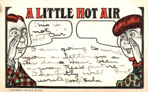 Vintage Postcard 1906 Whispered Conversation Man & Woman A Little Hot Air Comic