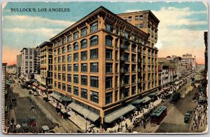 Bullock's Los Angeles California CA Business District Stores Streets Postcard