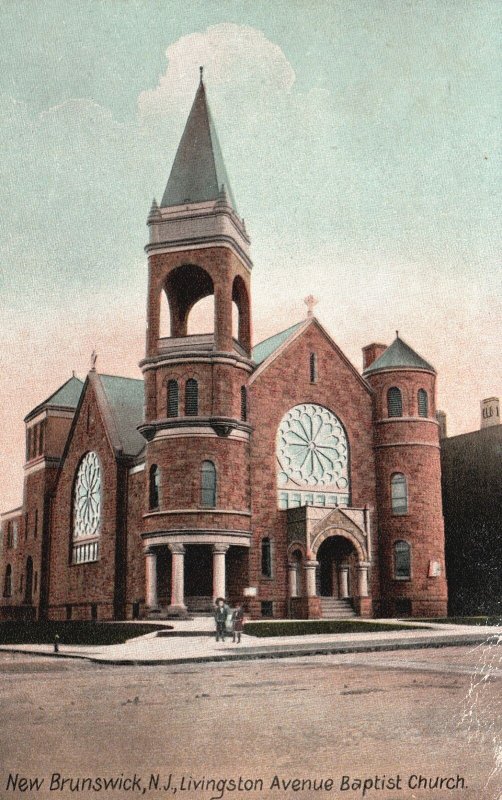 Vintage Postcard Livingston Avenue Baptist Church New Brunswick New Jersey NJ
