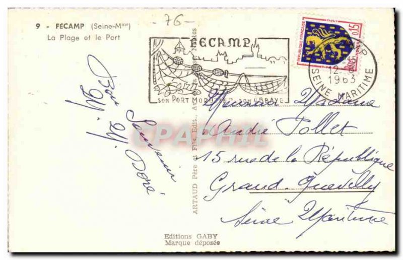Fecamp - The Beach and the Port Old Postcard