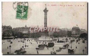 Old Postcard Paris Bastille Square