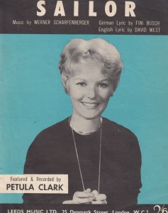 Sailor Petula Clark 1950s Sheet Music