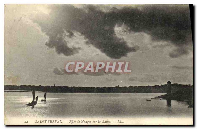 Old Postcard Saint Servan Rance on Clouds Effect