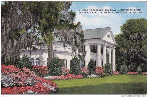 A Well Preserved Colonial Mansion In Dixie Orton Plantation, WILMINGTON, Nort...