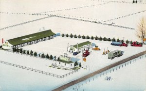 Aurora West Virginia 1955 Postcard Mill Stone Lodge Motel