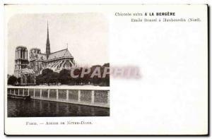 Paris Old Postcard Apse of Notre Dame Chicoree A La Bergere (Bonzel Haubourdin)