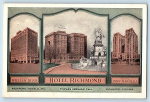 c1920's Richmond Hotels Inc. Multiview Buildings Richmond Virginia VA Postcard