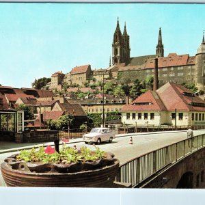 c1970s Meissen, Germany Castle Cathedral Town View Bridge Car Chrome 4x6 PC M24