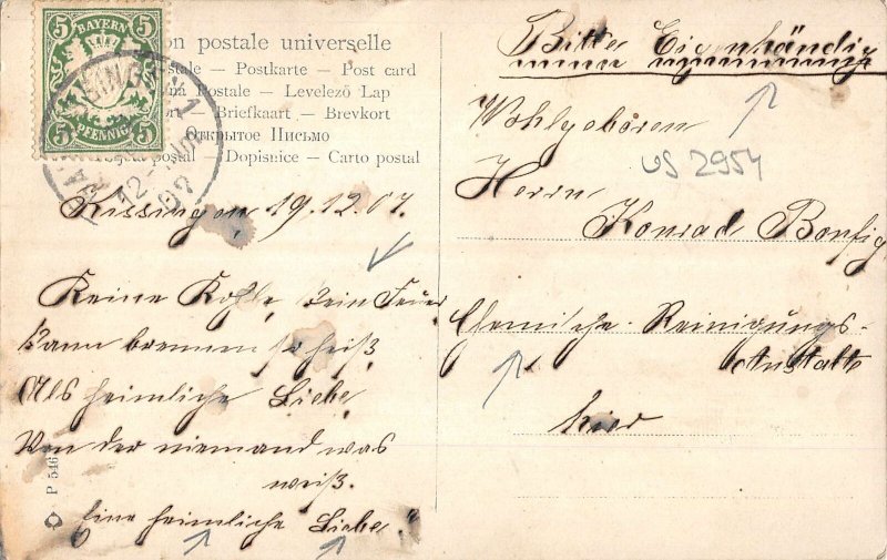 US2954 Young Woman Portrait Dress Postcard  germany fantasy