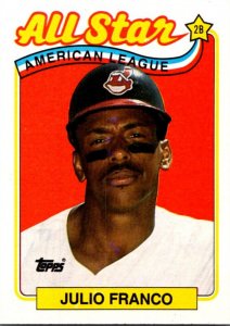 1989 Topps Baseball Card American League All Star Julio Franko sun0274