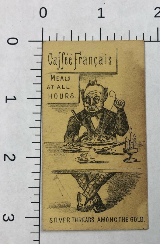 1880's Small Card Series - CAFFEE FRANCAIS - Restaurant Advertising Trade Card 