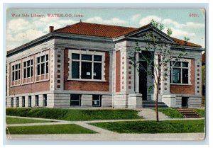 1911 West Side Library Street View Waterloo Iowa IA Posted Antique Postcard