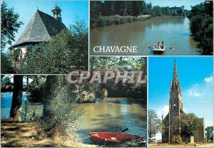 Postcard Modern Chavagne (Ille et Vilaine) Chapel Walk on the Meu Island Font...