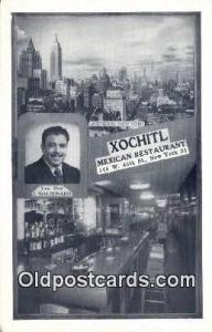 Xochitl Mexican Restaurant, New York City, NYC USA Unused yellowing on back f...